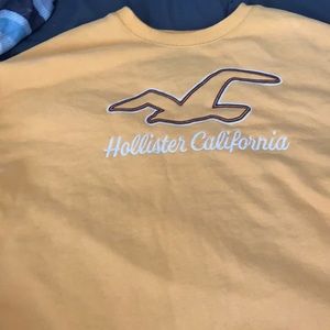 Yellow hollister cropped hoodie